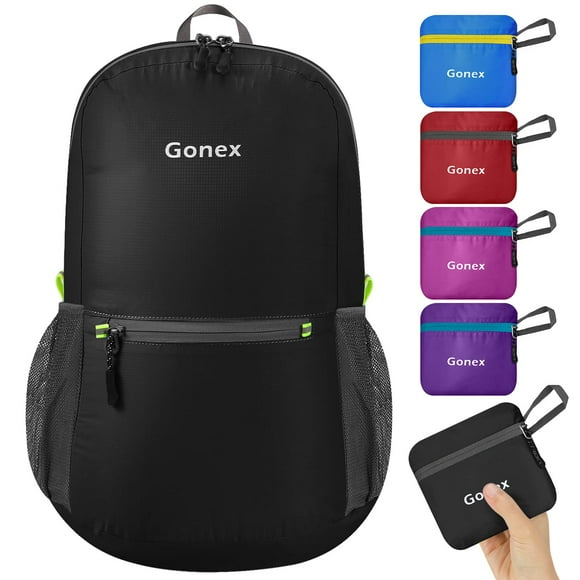 Mochila Gonex ultraligera y plegable de 20 litros (negra)
