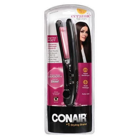 Conair Ultra Slim Instant Heat Ceramic Flat Iron 3/4  CS4VCSR (Pack of 18)