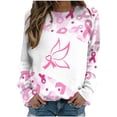 thumbnail image 2 of 50 % de Rabais Liquidation Chandail en Molleton Surdimensionné pour Femmes 2023 Mode Décontractée Manches Longues Col Rond Imprimé Chandail en Molleton Blouse, 2 of 5