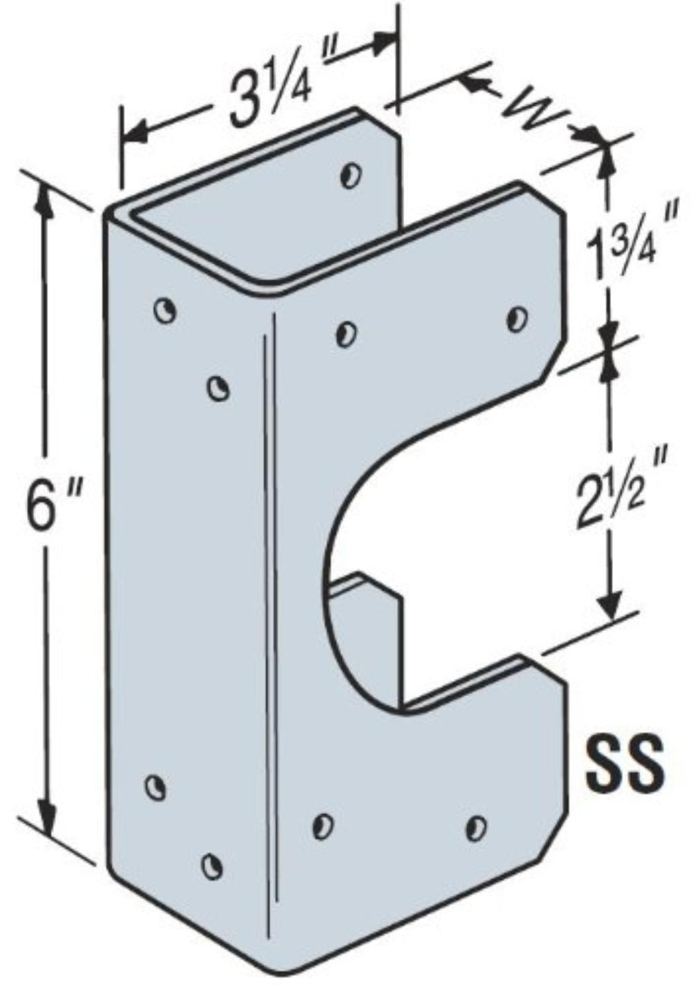 Simpson Strong-Tie Stud Shoe 16 Ga Galvanized Fasteners 12-10 D
