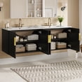 thumbnail image 4 of Harper & Bright Designs 60'' Wall Bathroom Vanity Set with Sink, Modern Bathroom Cabinet Freestanding with Shelf, Wood Bathroom Storage Cabinet with Soft Closing Doors, Black, 4 of 17