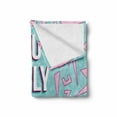 thumbnail image 2 of YOLO Soft Flannel Fleece Throw Blanket, Abstract Shapes in Pastel Colors with Words on Freedom, Cozy Plush for Indoor and Outdoor Use, 70" x 90", Pale Pink Pale Blue, by Ambesonne, 2 of 6