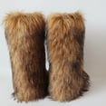 thumbnail image 4 of Gegefur Women's Furry Fluffy Boot Faux Fur Long Snow Boot Knee High Boots Warm Comfortable Outdoor Flat Shoes, 4 of 5