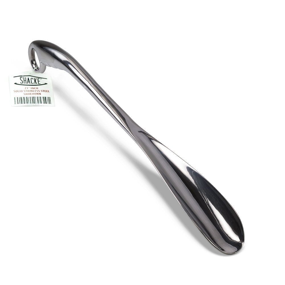 Shacke 21" Solid Metal Shoe Horn For Shoes and Boots