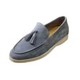 thumbnail image 2 of Willtoo Women's Suede Loafers with Tassels – Slip-On Dress Shoes for Casual– Fashionable & Comfortable Dark Gray, 2 of 5