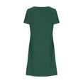 thumbnail image 4 of Eyelets Dresses for Women Summer Scallop V Neck Short Sleeve A Line Casual Knee Lenght Dress, 4 of 5