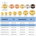 thumbnail image 2 of Uxcell 5mm(1/5 inch) Solid Brass Hole Eyelets, 6 Pcs Arc Surface Self Backing Grommets with Washer for Leather Craft, Rose Gold, 2 of 6