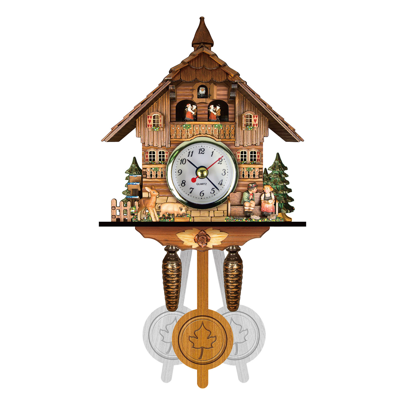 Cuckoo Cuckoo Wall Clock Chime Alarm Clock Retro Clock Wooden Living