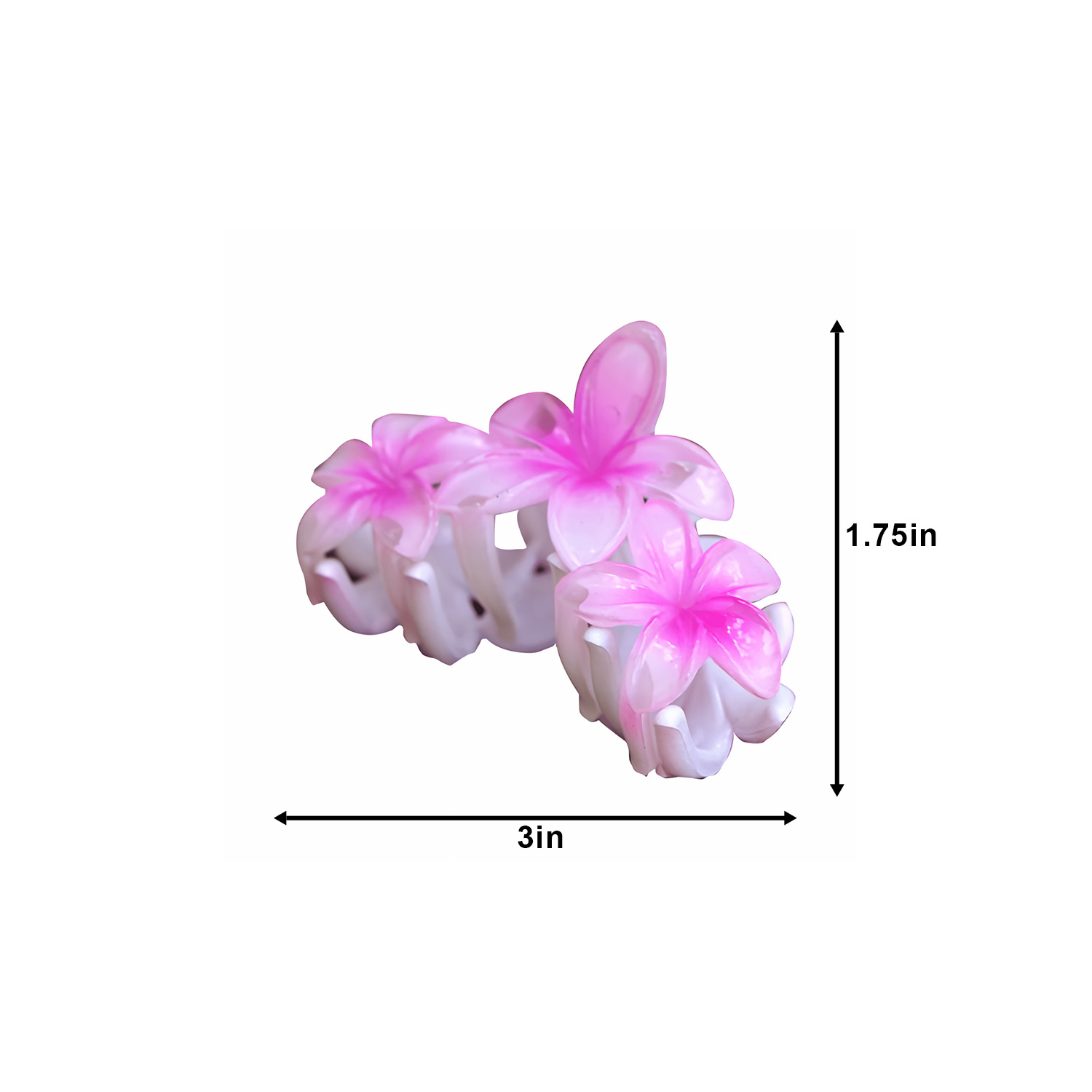 Island Reflections Triple Plumeria Hair Clip Pastel Pink