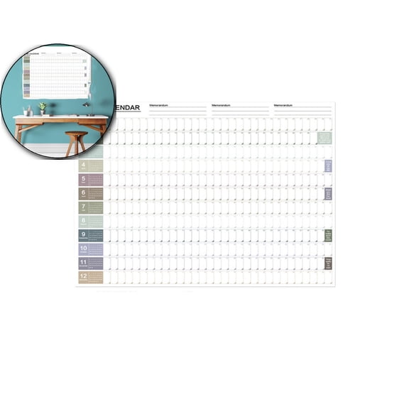 Yearly Wall Calendar 2026, Paper Full Year Wall Calendar One Page, 365 Day Calendar at One Glance, Paper Folded