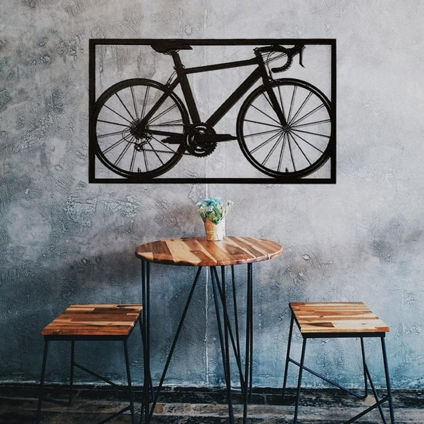 Metal Wall Bike Art Metal Bike Metal Bike Wall Decor Home Office Decoration Bedroom Living Room Decoration 11.42 W x 6.70 H 28x17cm Black Walmart