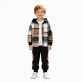 thumbnail image 3 of Futezty Toddler Boys Outfits Long Sleeve Plaid Prints Hoodie Jacket Tops and Pants Set 2 Pieces Kids Fall Winter Clothes 3T-7T, 3 of 7