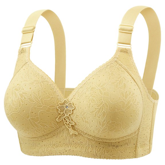 Bras for Women,Full Cup Bra Soft Comfort Thin Fabric No Underwire Support Lift Shaping,Sports Bras for Women,Light Yellow,36