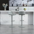 thumbnail image 3 of Wansaly Adult Low Back Adjustable Swivel Bar Stools - Set of 2, Modern Counter Height Island Chairs for Kitchen Island, Grey, 3 of 6