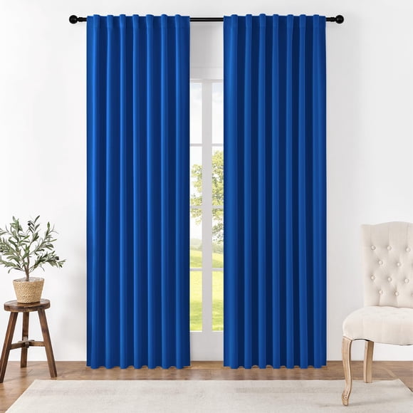 Cortinas Joydeco Aislantes Térmicas 132x213cm Azul Real 2 piezas