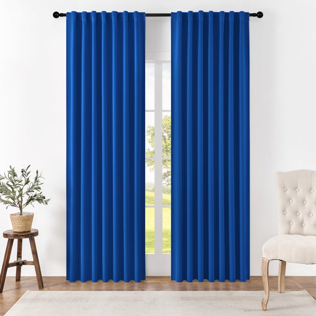 Cortinas Joydeco Aislantes Térmicas 132x213cm Azul Real 2 piezas