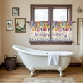 thumbnail image 4 of Easter Tier Curtains 24 Inch Length, Tulip Flowers Spring Easter Egg Bunny Butterfly Beige Cafe Short Curtains for Bathroom Sink, Small Kitchen Curtain Light Filtering Drapes 2 Panels 27.5"Wx24"L, 4 of 8
