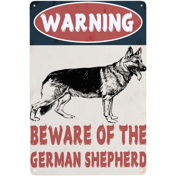 Beware Of The German Shepherd Metal Tin Sign Warning Sign Safety Signs For Home Outdoor Garden 8x12 Inches