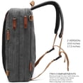 thumbnail image 3 of CoolBELL Convertible Backpack Shoulder bag Messenger Bag Laptop Case Business Briefcase Leisure Handbag Multi-functional Travel Rucksack Fits 17.3 Inch Laptop For Men / Women / Travel (Canvas Black), 3 of 6