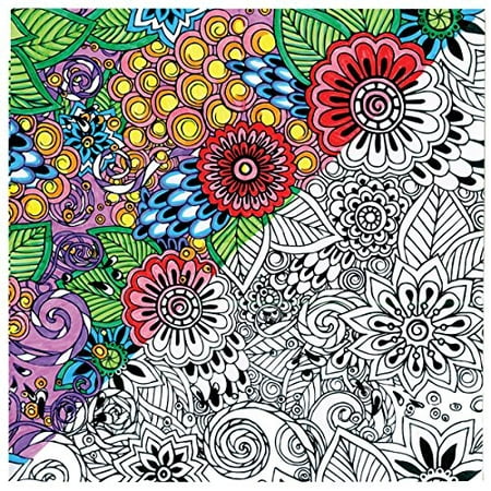 Adult Coloring Canvas 12 Inch X 12 Inch W/12 Markers-Floral - Walmart.com