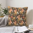 thumbnail image 6 of Fotbe Squirrel Mushroom Yellow Flower Pattern Velvet Decorative Throw Pillow Covers with Elegant Piping, Soft Plush Cushion Cover for Sofa, Bed, Car, Office-16"x16", 6 of 8