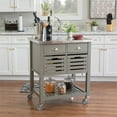 thumbnail image 2 of Riverbay Furniture Transitional Wood Kitchen Cart in Warm Gray, 2 of 14