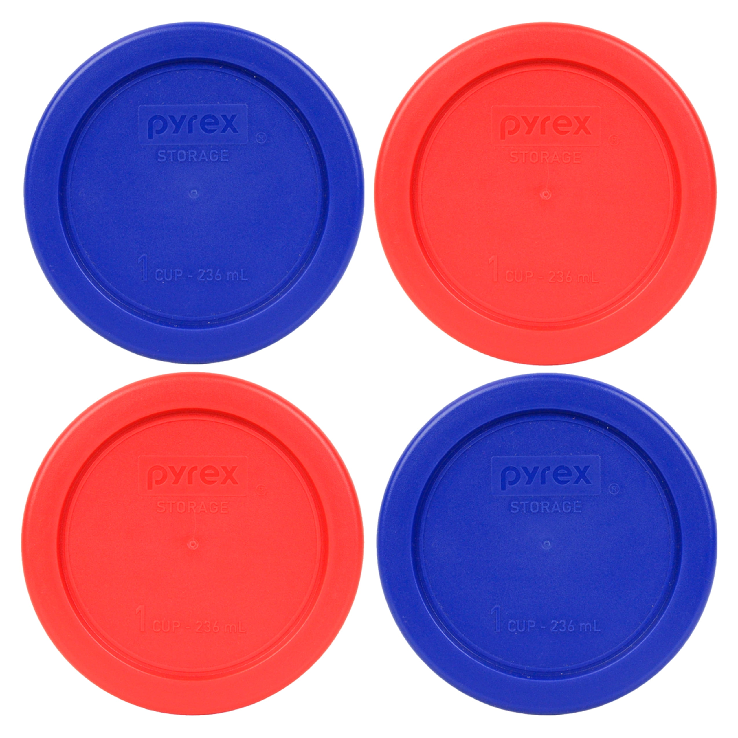 2, Cobalt Blue Pyrex 7202-PC Round 1 Cup Storage Lid for Glass Bowls 