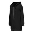 thumbnail image 5 of safuny Women's Oversized Zip Up Long Hoodies Casual Long Sleeve Drawstring Hooded Sweatshirts Fall Fleece Jackets Coats with Pockets Black _y S, 5 of 6