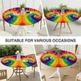 thumbnail image 7 of Colorful Tie Dye Pattern Round Fitted Tablecloth with Elastic Edge,Dining Table Cover Waterproof,Outdoor Round Tablecloth for Camping,Dining,Indoor and Outdoor, 7 of 7