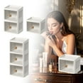 thumbnail image 3 of Makeup Organizer with Double Door - Cosmetic Storage Display Case for Dresser Vanity, Skincare Organizer for Cosmetics, Jewelry, Nail Polish, Brushes and Beauty Products, 3 of 4