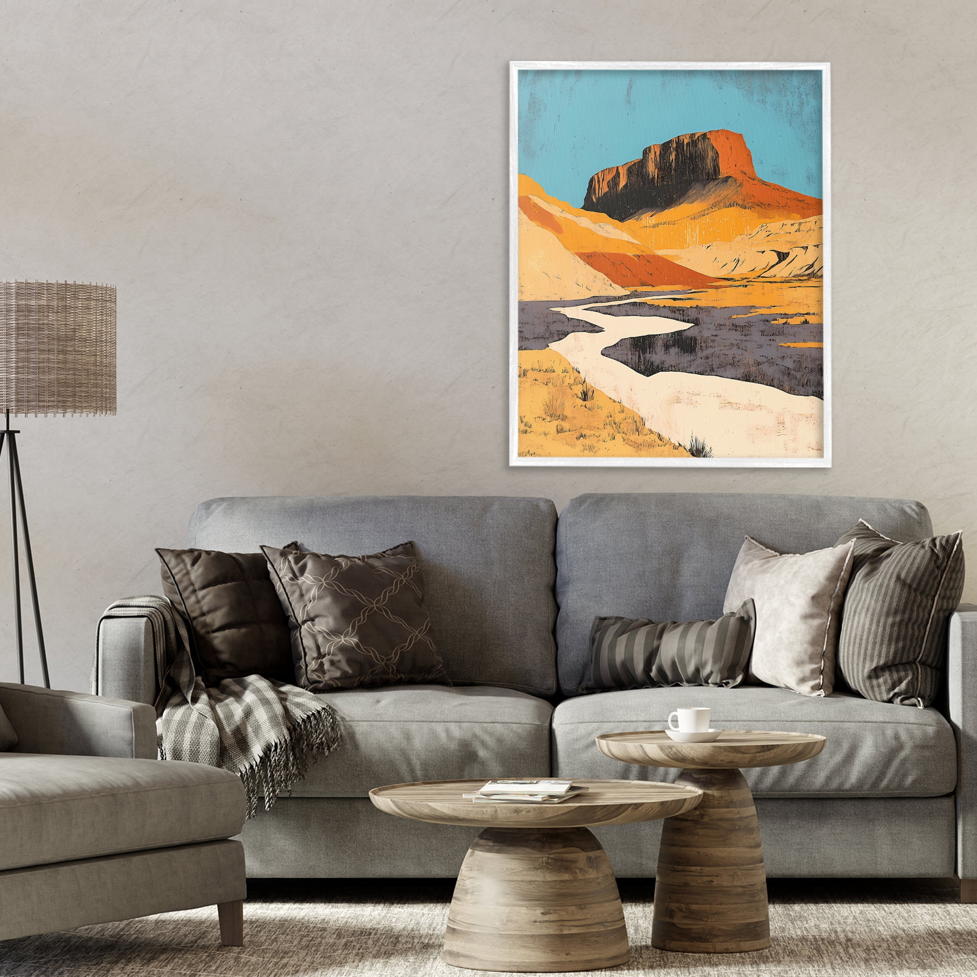 Stupell Industries Vintage Canyon Pass White Framed Giclee Art, design by Walker Noble