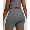thumbnail image 2 of Hanes Women's Stretch Jersey Bike Shorts, 7" Charcoal Heather S, 2 of 5