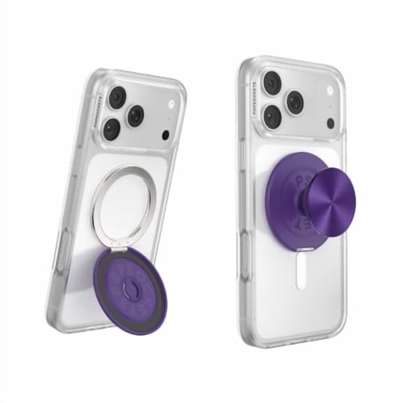 PopSockets Kick-Out Grip for MagSafe, Adjustable Kickstand for Portrait or Landscape, Magnetic Stand, Purple - Purple