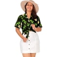 thumbnail image 2 of LA LEELA Hawaiian Shirts Womens Casual Summer Beach Party Short Sleeve Vacation Tops Blouse Shirt Floral Blouses Button up Dress Shirts T Shirt for Women S Magnolia Flower, Black, 2 of 4