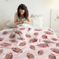 thumbnail image 3 of Football Bow Pink Pattern Soft Sherpa Fleece Throw Blanket, Warm Cozy Plush Blanket for Sofa Bed Couch, All Season, 60"x80", 3 of 5