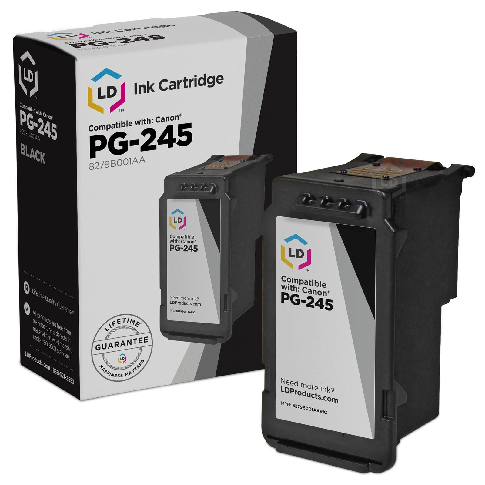 LD Remanufactured Replacement for Canon 8279B001AA (PG-245) Black Inkjet Cartridge for use in 