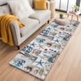 thumbnail image 2 of Summer Nautical Runner Rugs 2x6 ft Starfish Shell Lighthouse Fishing Net Washable Hallway Rugs Non-Slip Floor Mats Absorbent Carpet Bedside Runners for Bedroom Kitchen Bathroom Laundry Room, 2 of 9