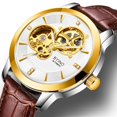 thumbnail image 1 of Reloj para hombre, reloj mecánico automático, luminoso, resistente al agua, con correa hueca, reloj dorado para estudiantes, 1 of 2