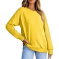 thumbnail image 2 of Comfortable workout Tops For Woman Casual Long Sleeved V-neck Solid Color Shoulder Sports Yellow Fresh Classic Tshirts S-2XL, 2 of 5