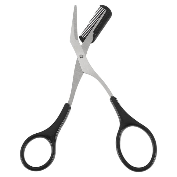 Tijeras para recortar cejas Unique Bargains Tijeras para cejas con peine Acero inoxidable negro
