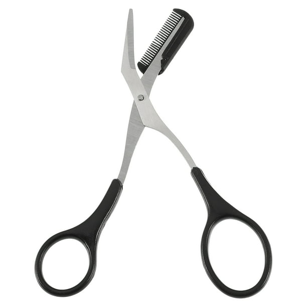 Tijeras para recortar cejas Unique Bargains Tijeras para cejas con peine Acero inoxidable negro