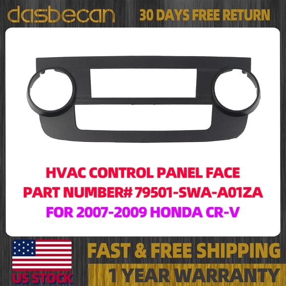 Dasbecan A/C Control Panel Center Dash Vent Trim Compatible with Honda CR-V CRV 2007-2011, Air Conditioning Outlet Frame Bezel Replace# 79501-SWA-A01ZA