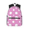 thumbnail image 1 of Disketp Purple And White Polka Dot Mochila Ligera Clásica con Múltiples Bolsillos, Mochila Casual para Hombre y Mujer, Ideal para Escuela, Trabajo y Viajes, 1 of 6