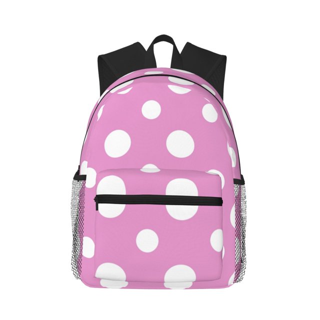 Disketp Purple And White Polka Dot Mochila Ligera Clásica con Múltiples Bolsillos, Mochila Casual para Hombre y Mujer, Ideal para Escuela, Trabajo y Viajes