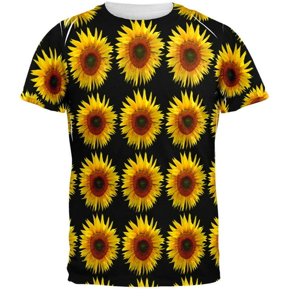 Sunflower Pattern All Over Mens T Shirt Multi MD