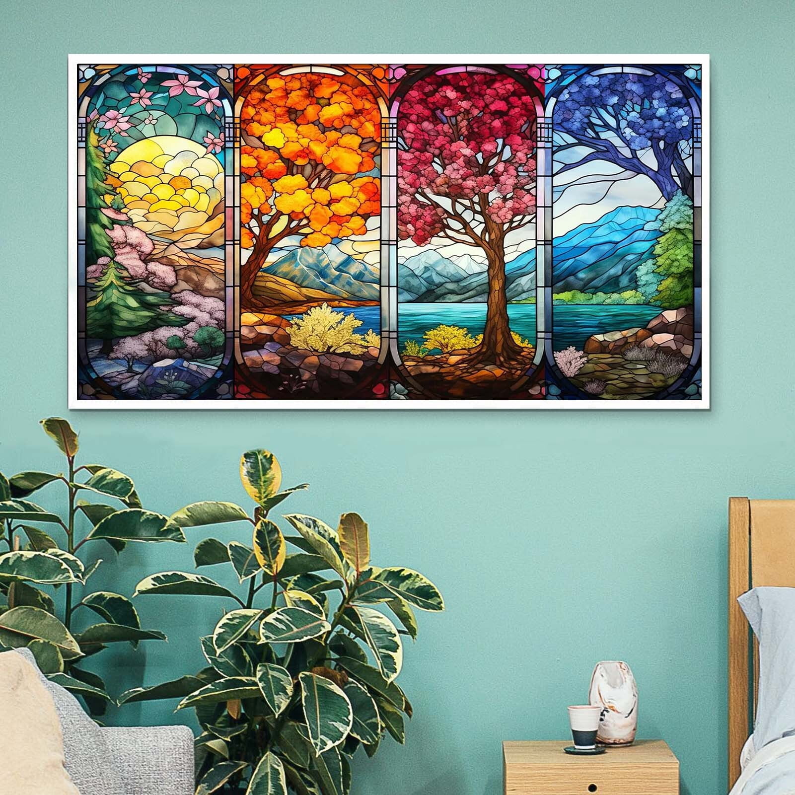 JYLMOOD DIY Gem Tree Diamond Painting Kit with Accessories, 70x40cm, Craft Kit for Home or Office Wall Décor