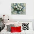 thumbnail image 5 of JRXY Flower Painting Canvas Wall Art: Abstract Floral in Vase Picture Gold Foils Vintage White Rose Print Blossom Bouquet Artwork Decor for Bedroom Living Room Office 20x16in, 5 of 5