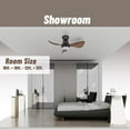 thumbnail image 7 of 30 Inch Flush Mount Ceiling Fan with Light - Small Ceiling Fan with Light for Bedroom/Kids Room/Small Room - Low Profile Design - Indoor/Outdoor Use - 3 Blades Walnut, 7 of 7