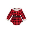 thumbnail image 2 of Qiylii Baby Girls Christmas Romper, Plaid Printed Bodysuit With Waistband, 2 of 8