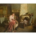 thumbnail image 2 of Walter Langley 14x12 Black Ornate Wood Framed Double Matted Museum Art Print Titled: Maternity, 2 of 5